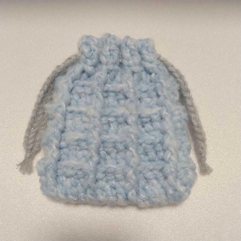 Waffle Knit Drawstring Bag (handmade)