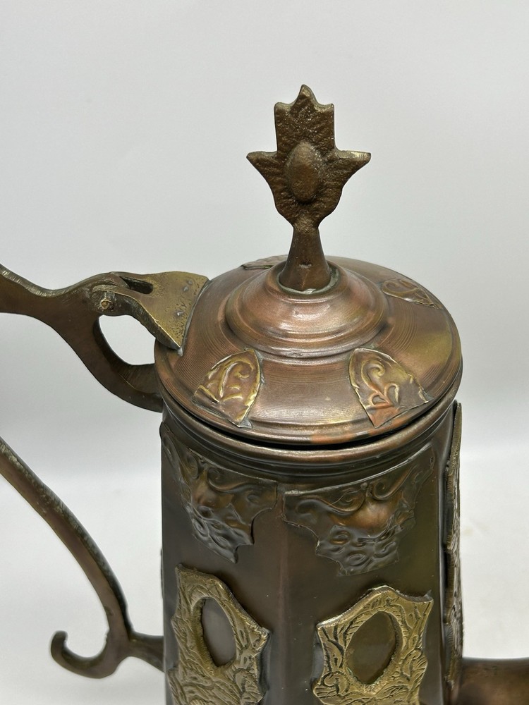 Large Moroccan Brass Copper Coffee Tea Pot
