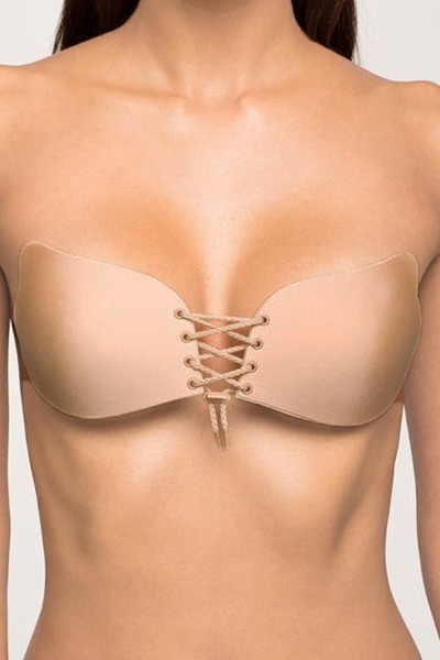 Free bra-butterfly shape-front toggle drawstring lace-up