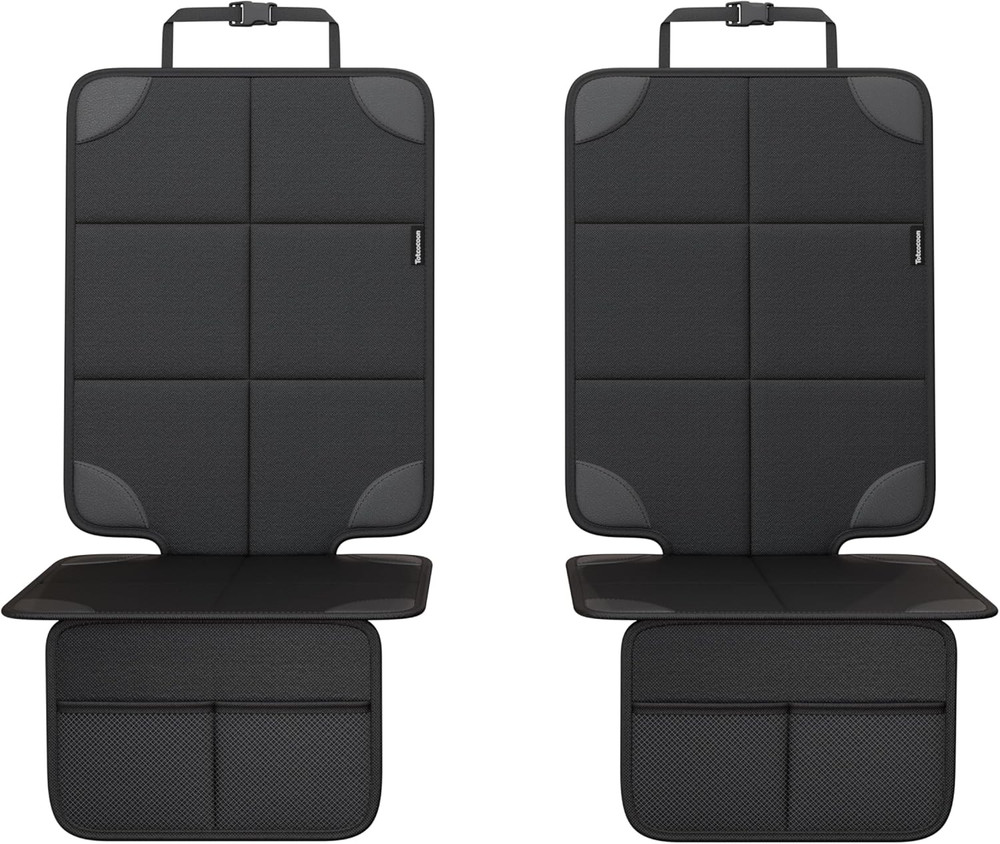 Car Seat Protector 2-Pack with Custom Zipper Storage Bag — Thickest Padding Seat