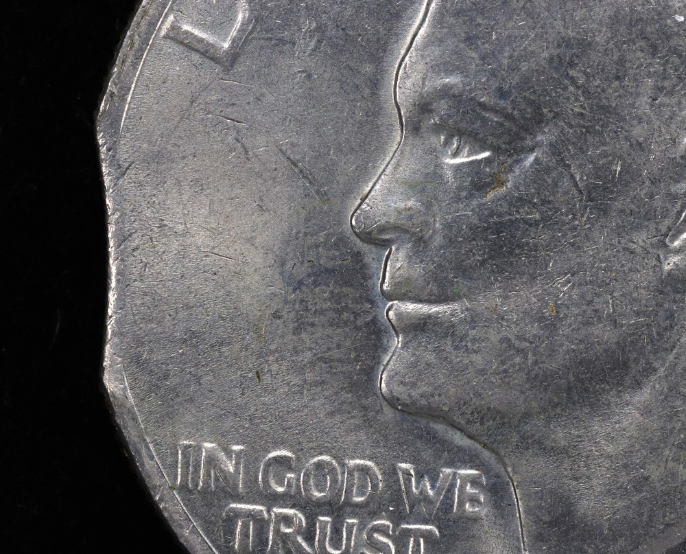 1972 $1 Eisenhower Dollar Clipped Planchet Error