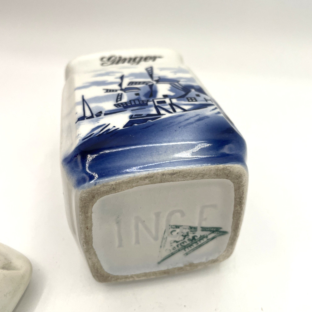 C.A.W. Germany INGE - Blue White Delft Style Windmill - Ginger Jar Container