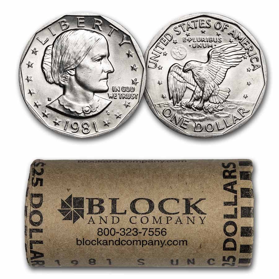 1981-S SBA 20-Coin Roll BU