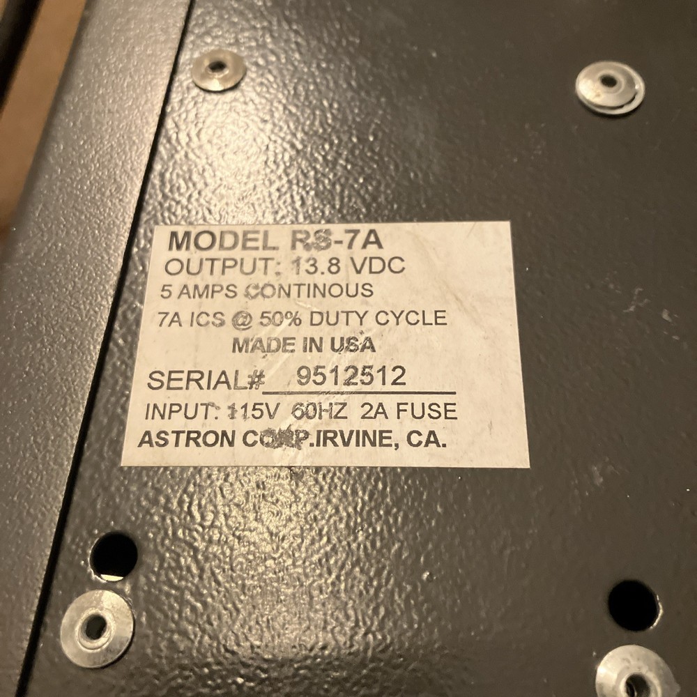 Astron RS-7A Power Supply (powers In, Untested)