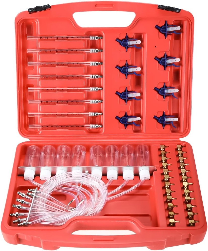 8 Cylinder Diesel Injector Flow Meter Tester Common Rail Adaptor Test Tool Kit