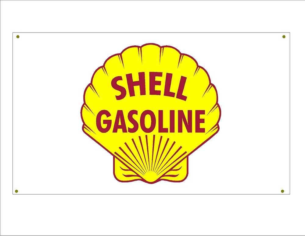 Shell Gasoline Garage Banner Man Cave Banner