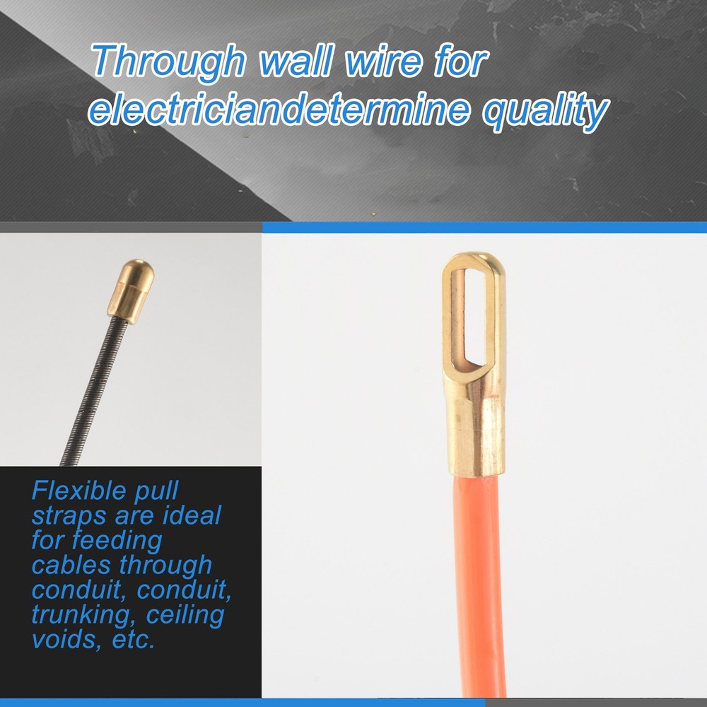 4Mm 5 Meter Orange Guide Device Nylon Electric Cable Push Pullers Duct7908