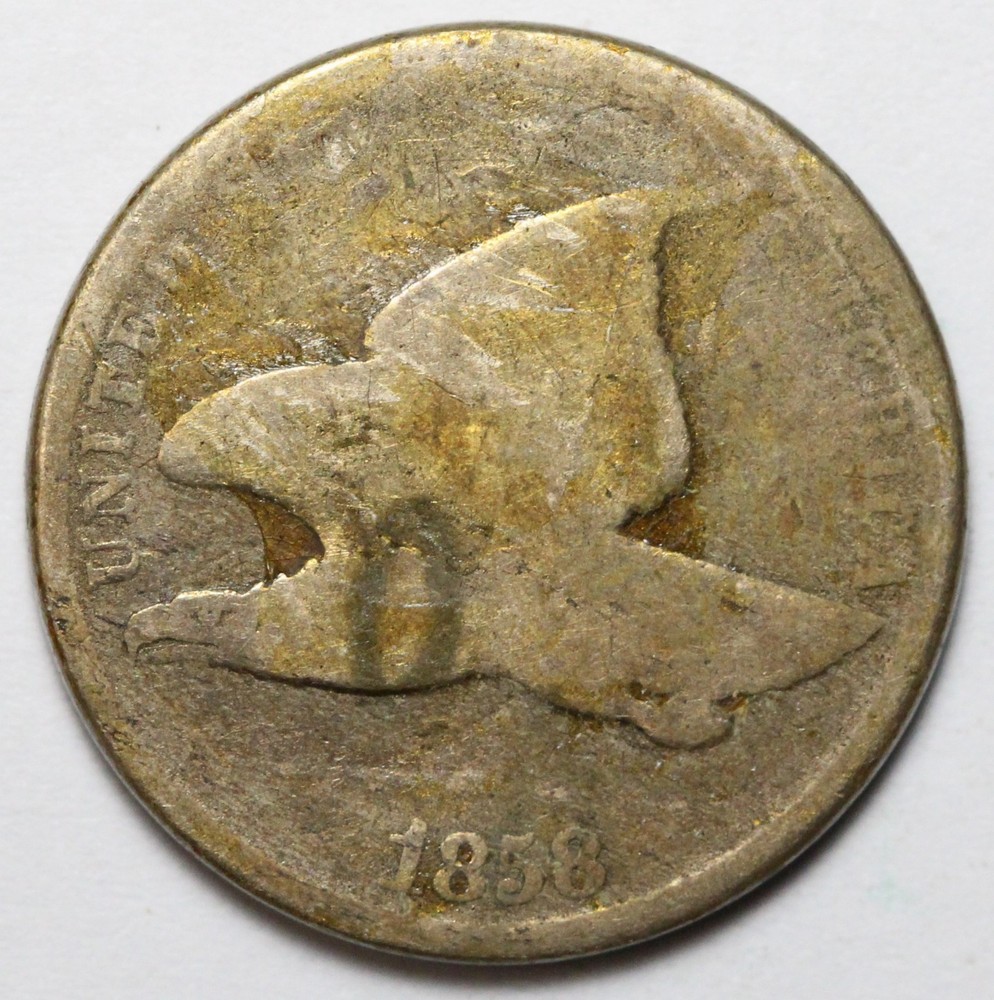 1858 1c Flying Eagle Cent - RAW - Lowball Coin