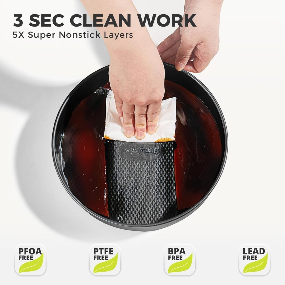 9 Piece Baking Pans Set Nonstick Stackable Non Toxic Bakeware Set Dark Gray