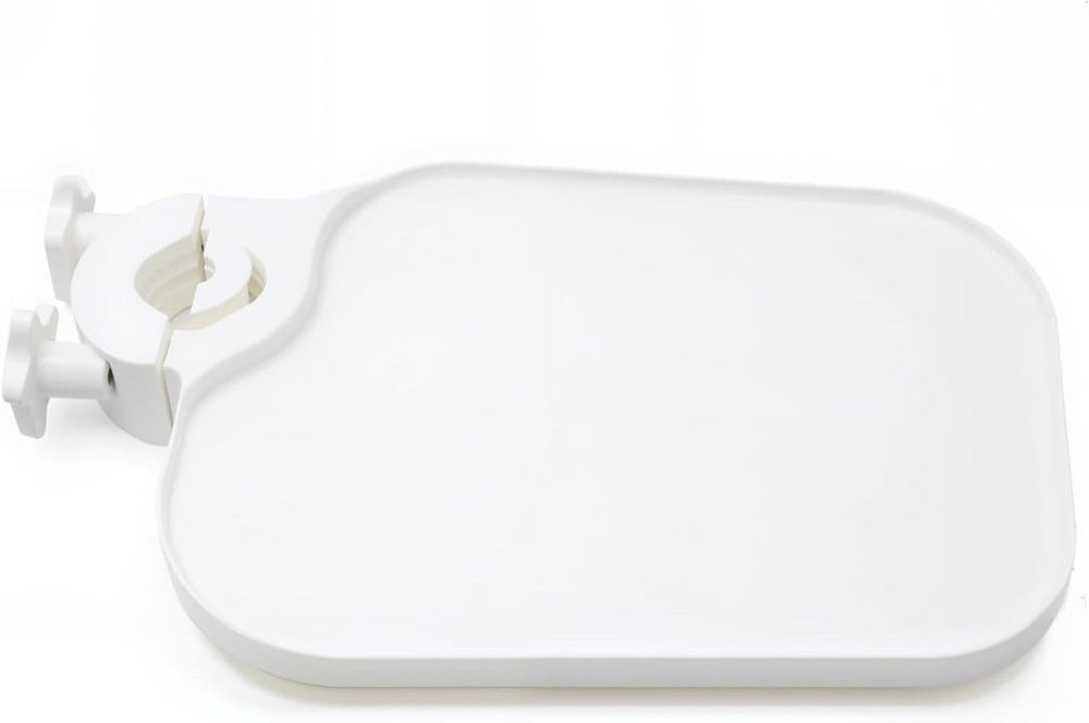 White Dental Adjustable Plastic Post Mounted Tray Table Chair Accessories