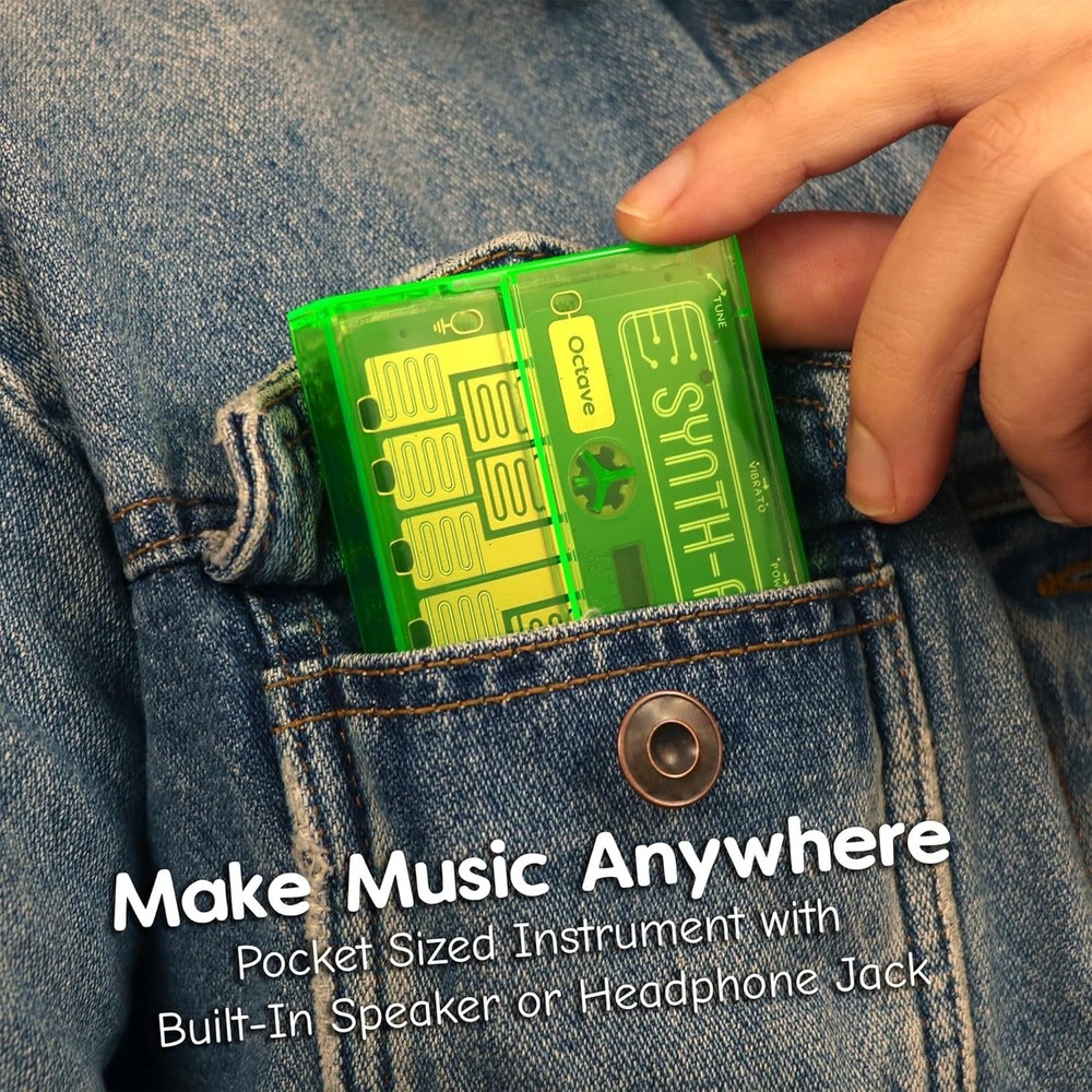 Synth-a-Sette: Compact Cassette-Sized Pocket Synthesizer with Alligator Clips