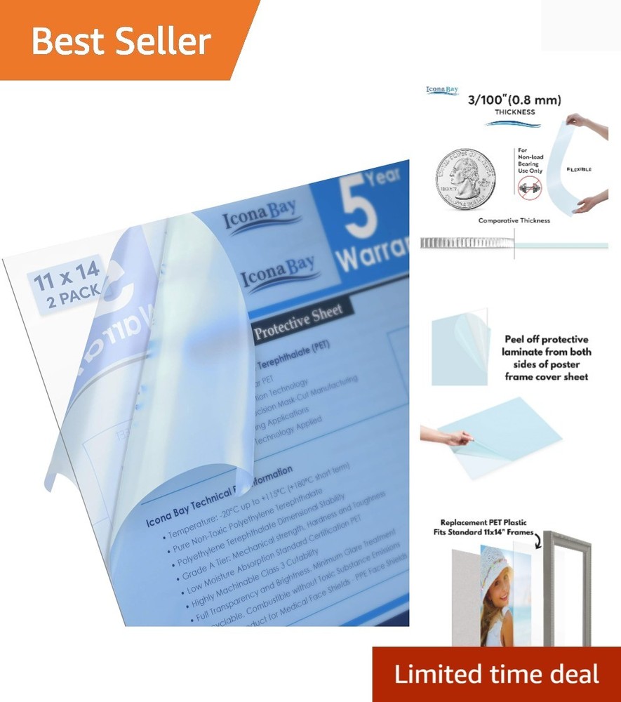 Thin & Flexible 11x14 PET Sheets - Ideal for DIY Projects and Frame Replacement