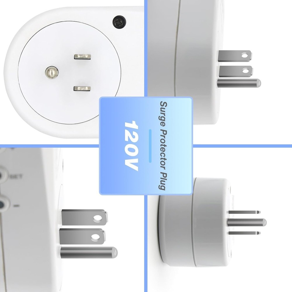 High-Performance Wall Surge Protector with Digital Display & LED Indicator Light