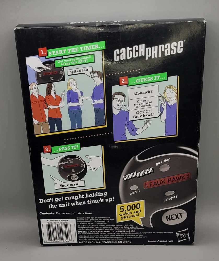 Hasbro Catch Phrase Handheld Electronic Game Black 2016