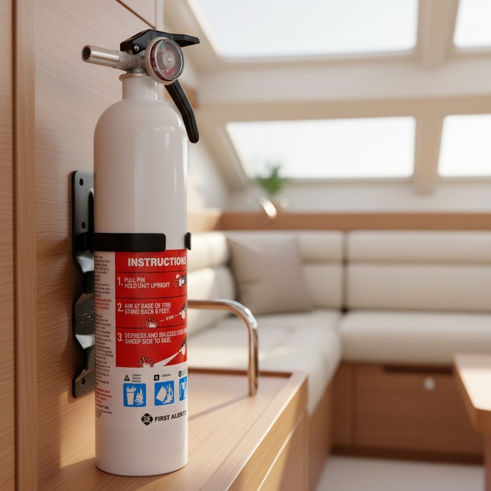Compact 1-A:10-B:C Fire Extinguisher with Complete Mounting Solution Included