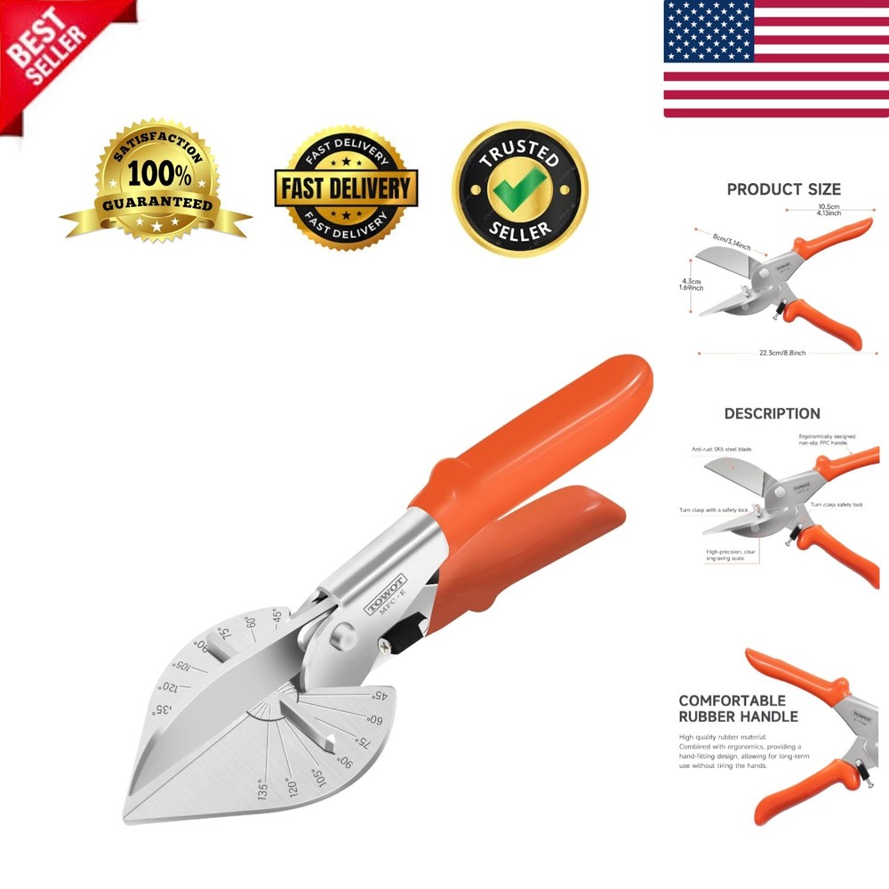 Professional-Grade Miter Shear Cutter: Adjustable Angles with Secure Safety Lock