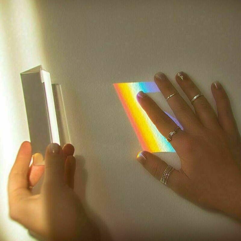 Triangular Prism Rainbow Prisma Crystal Photographic Physics Light Experiment