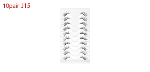 Dense False Eyelashes for Makeup Black J15 10 Pair