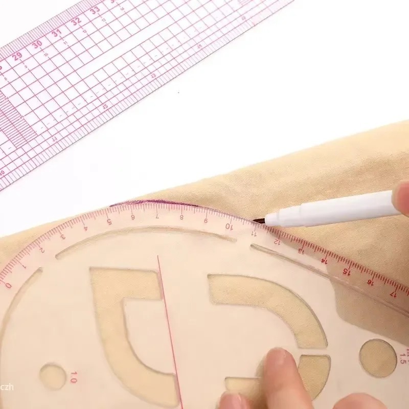 French Curve Ruler Set 6 Piece Flexible Sewing Pattern Drafting Tools Kit