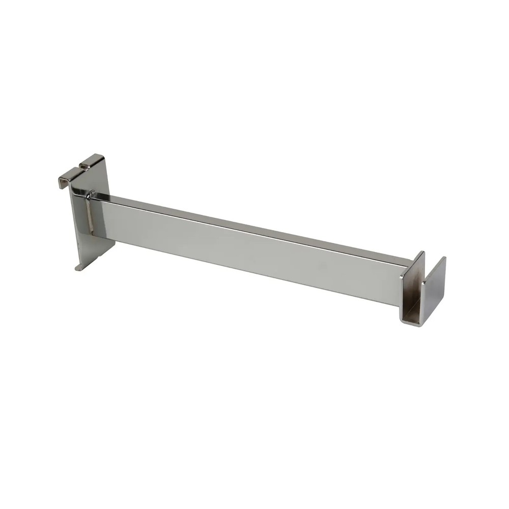 New 12" Gridwall Chrome Hangrail Bracket For Rectangular Tubing