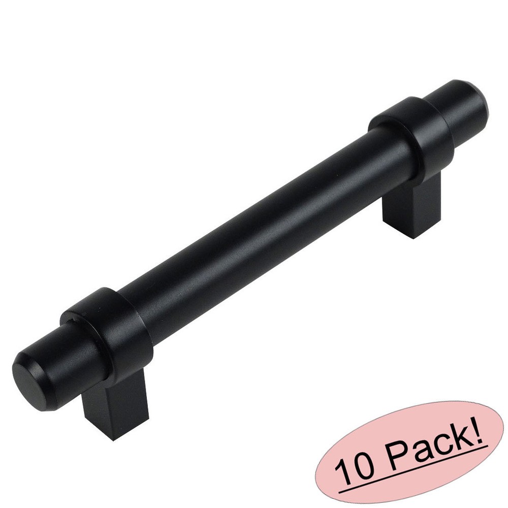 *10 Pack* Cosmas Cabinet Hardware Flat Black Euro Bar Handle Pull #161-96FB