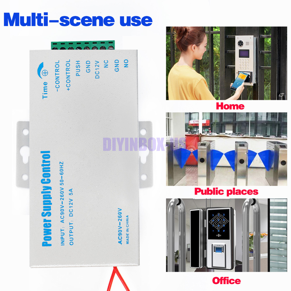 Door Access Power Supply for Entry Exit Control System Electric Lock 60W 12V 5A