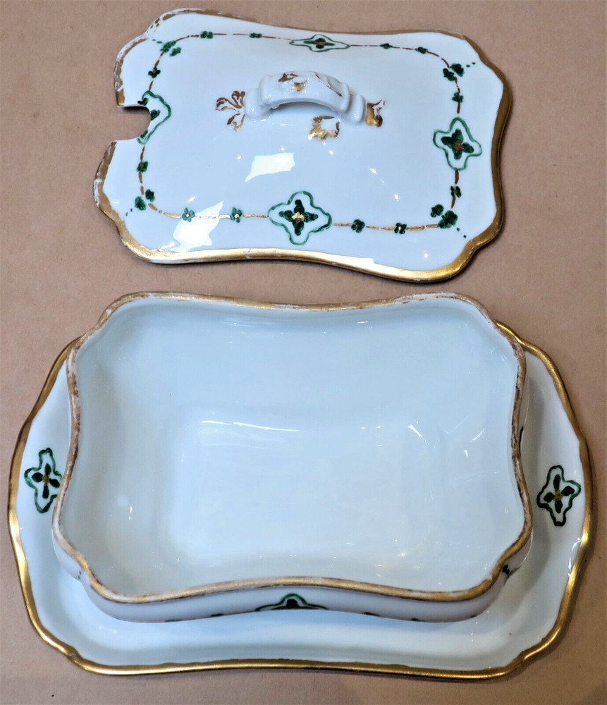 HAVILAND LIMOGES LIDDED TABLE DISH WITH UNDER PLATE