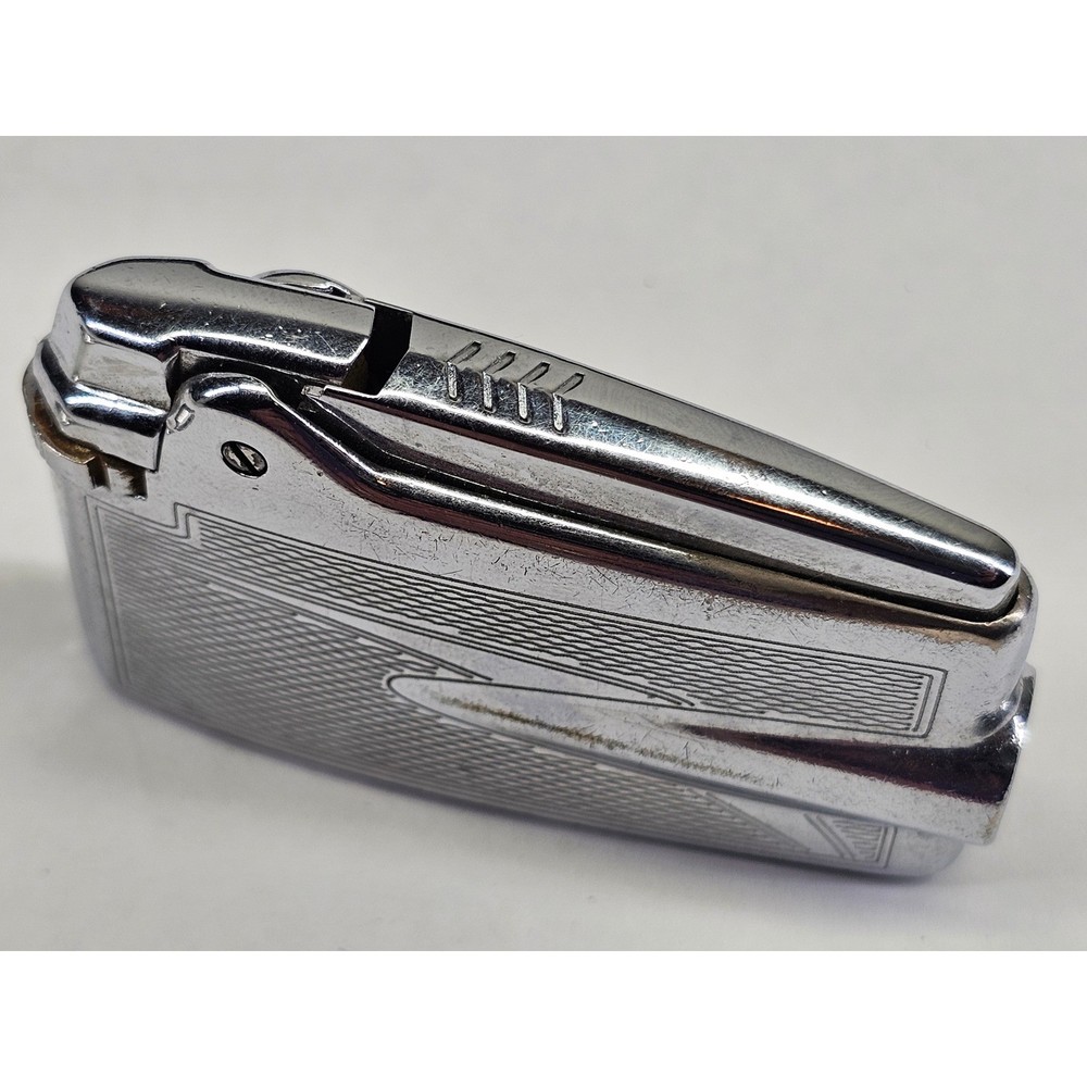Ronson Lighter Set Adonis Varaflame Vintage Silver Chrome Fair Condition 2pc