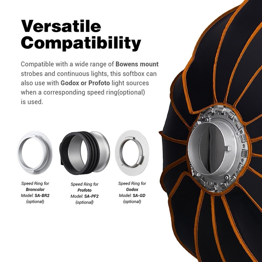 US Godox QR-P90 Quickly Release Parabolic Deep Bowens Flash Softbox / Diffusers