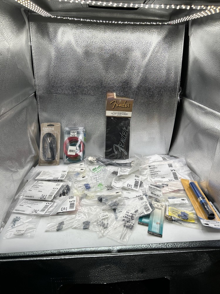 Mixed Electronics Hardware Lot, Screws, Washers, Springs, Components, Resistors