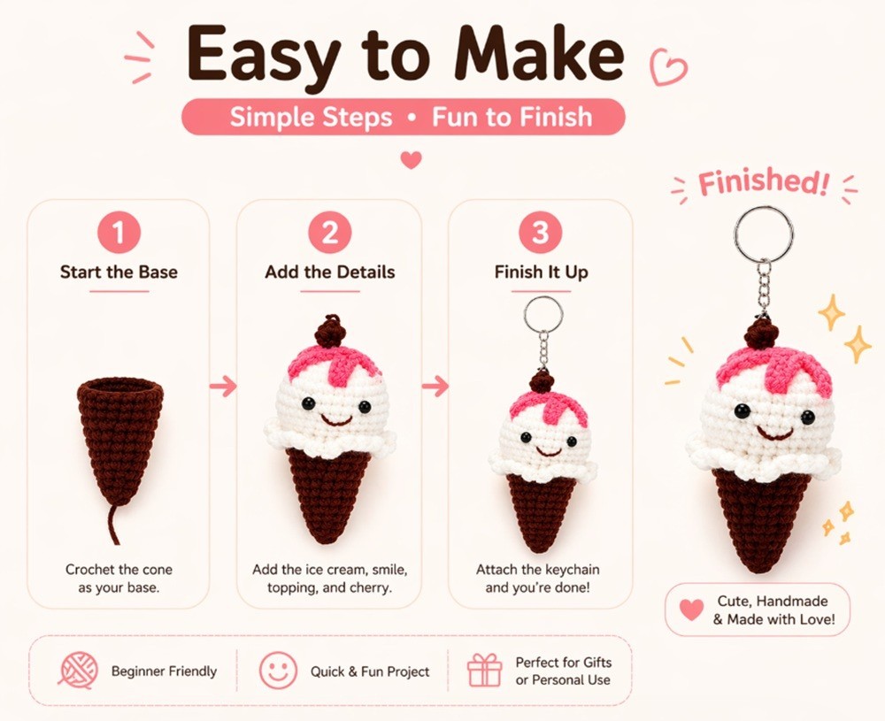 Desert Amigurumi Crochet Kit 6 Pack for Beginners DIY Set with Video Tutorial