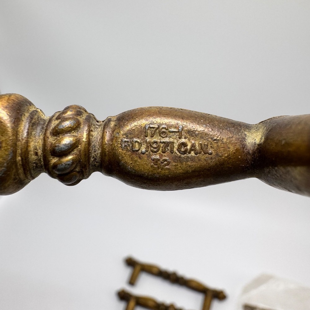 Cabinet Burnished Brass Pull Handle Drawer Hardware Lot of 6