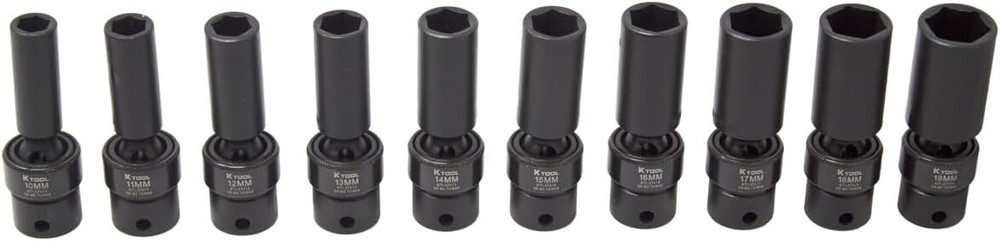 K Tool - 3/8" Drive Metric Deep Impact Socket Set - 37400