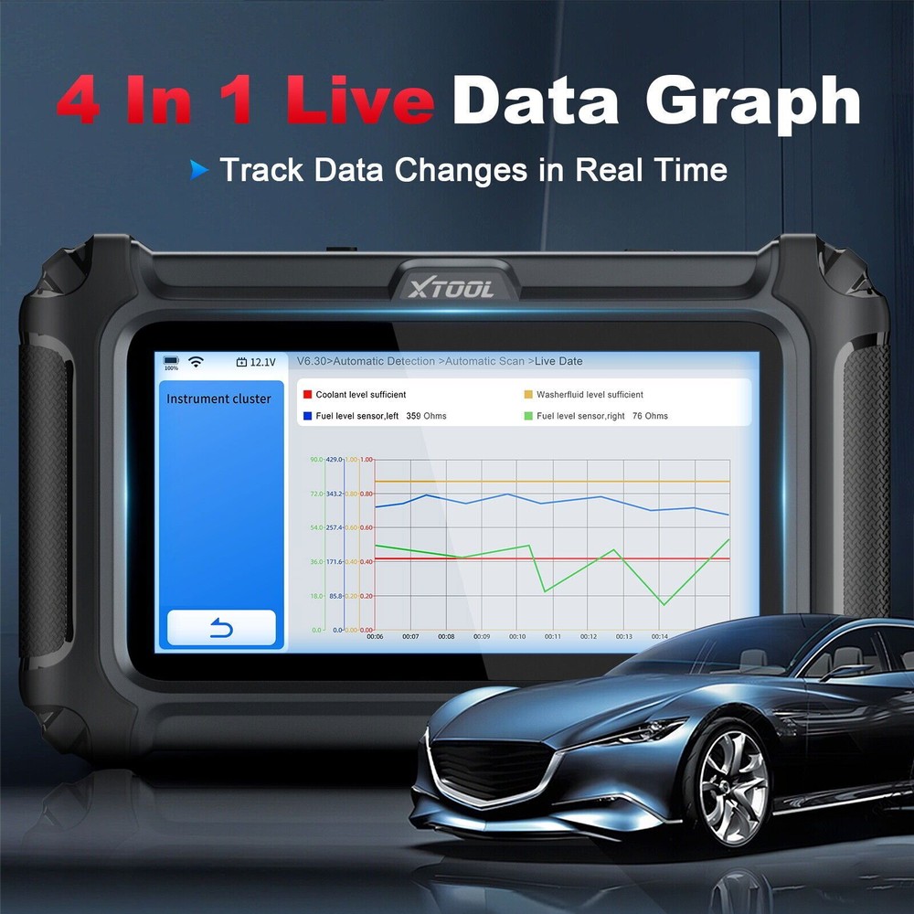 XTOOL D5S Auto OBD2 Scanner Engine Transmission Diagnostic Tool Live Data Graph