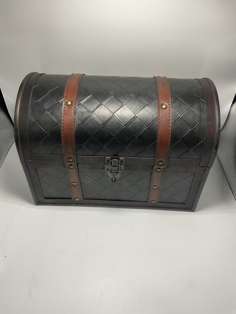 Leather Round Top Trunk