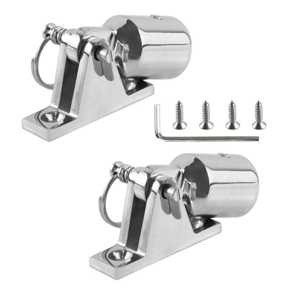 Bimini Top Hardware Kit, Deck Hinge with Quick Release Pin & Eye End Cap, 316...