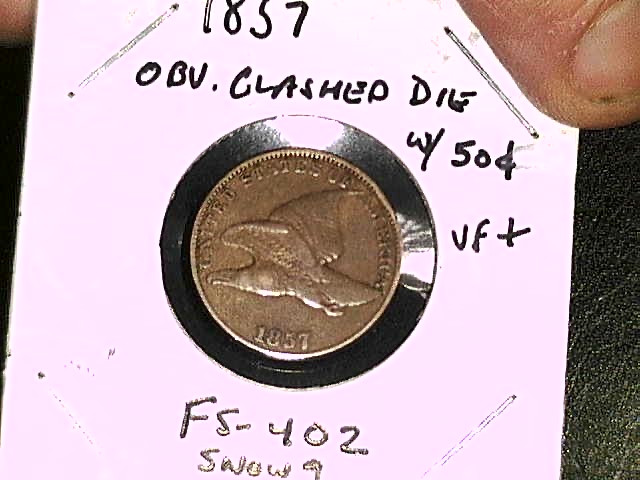 1857 Flying Eagle Cent Clashed With 50 Cent Snow 9