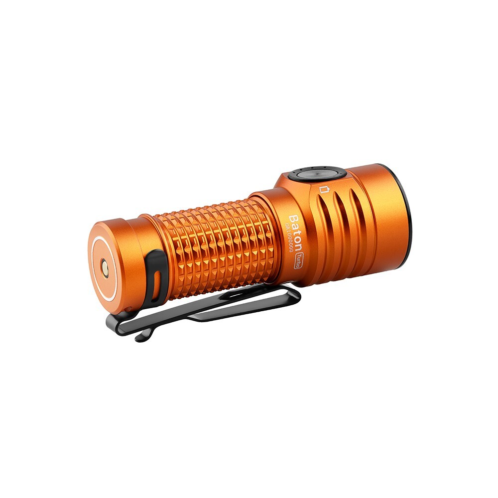 Olight Baton Turbo Orange Compact EDC Flashlight, 510m Long Range Beam, 1000 Lu