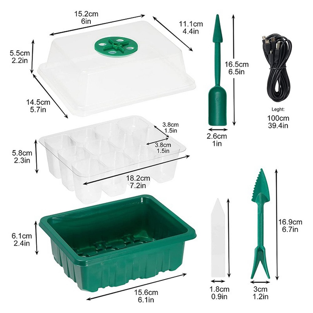 5Pack Seed Starter Trays with Grow Light Seed Starter Kit Seed Growing Starting