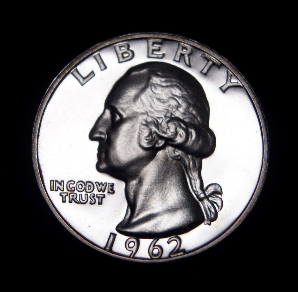 1962  Proof Washington Quarter  Gem BU