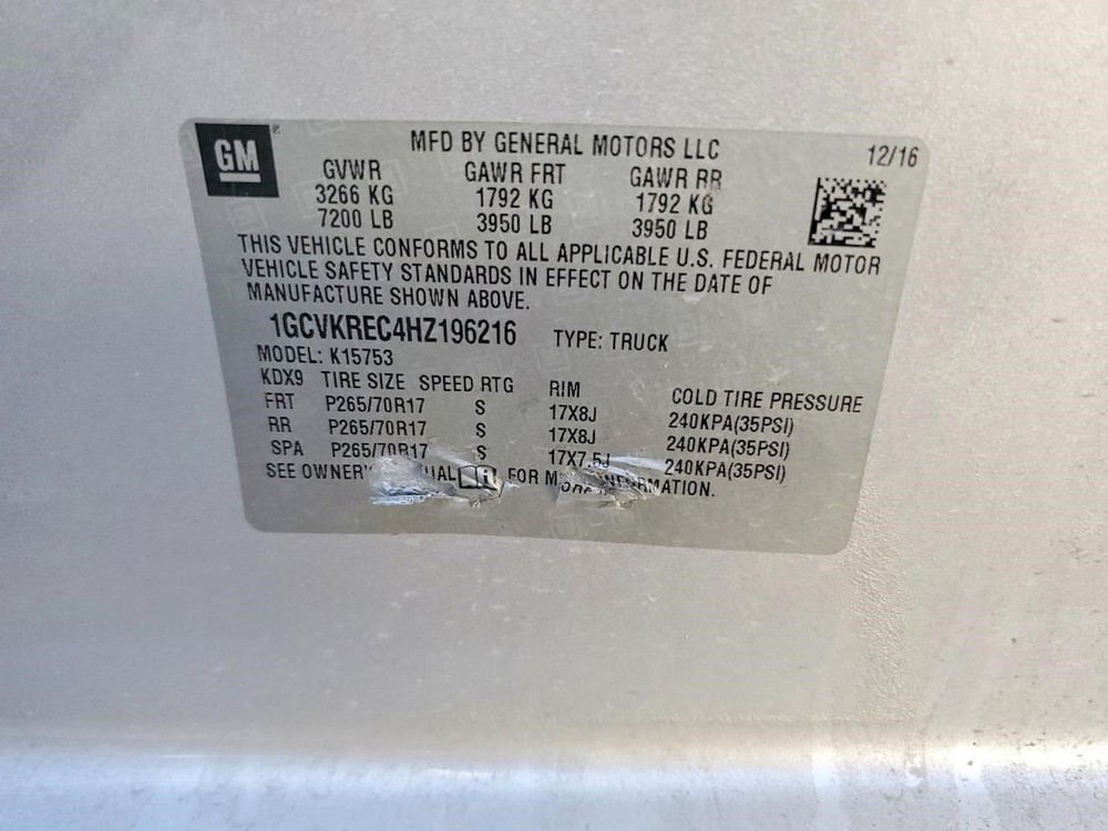 2017 Chevrolet Silverado 1500 Air Shutter