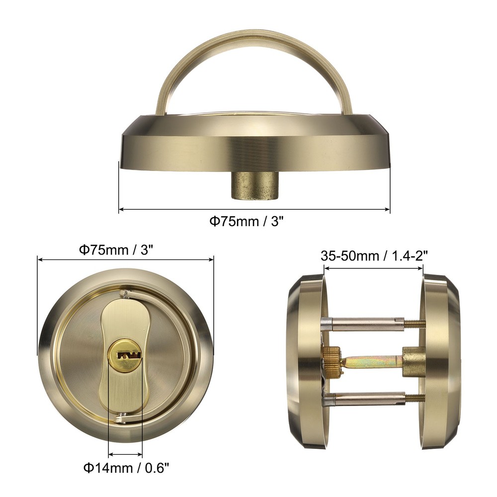 Stainless Steel Deadbolt Lock, Single Dead Bolt Locks, Gold