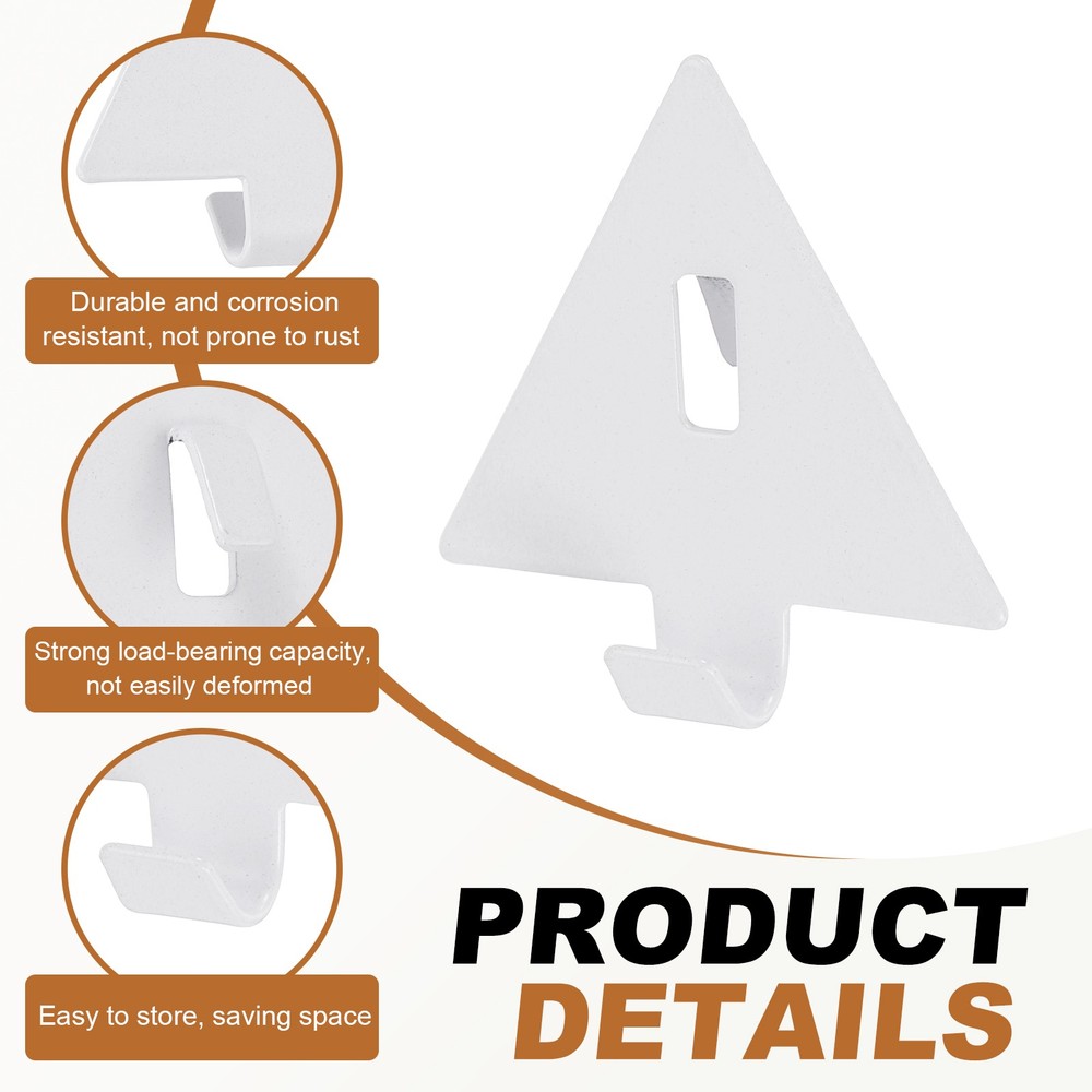 20Pcs PegBoard Hooks, 1.6" Triangle Study Peg Hooks for Wall Organizer, White