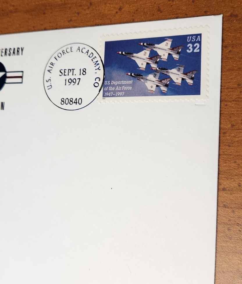 AIR FORCE THUNDERBIRD 50TH ANNIVERSARY POSTMARK CACHET COLLECTIBLE ENVELOPE