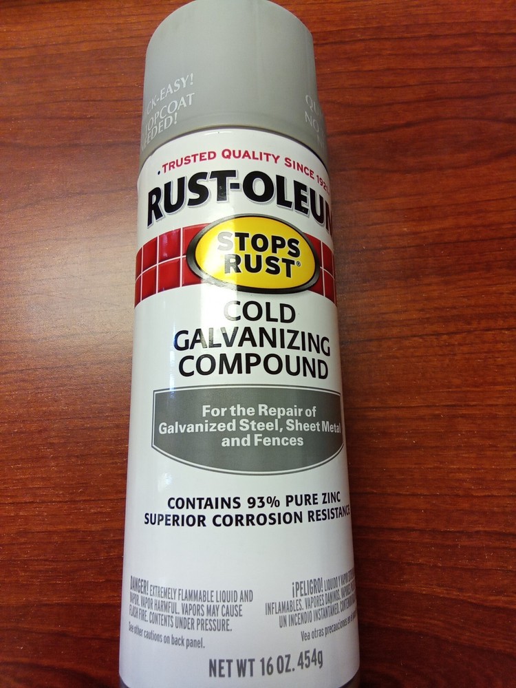 1x RUST-OLEUM COld Galvanizing Compound, Grays Flat Silver , 16oz. - 7785-830