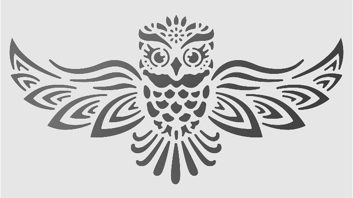 5.5"x10" Clear Plastic Stencil - Owl (RO242)*