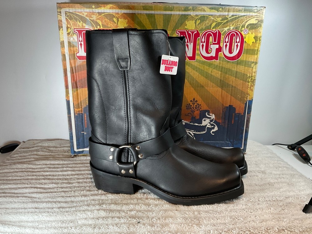 NOS DURANGO Men's Black Biker Leather Engineer Harness Boot DB510 Multiple Size