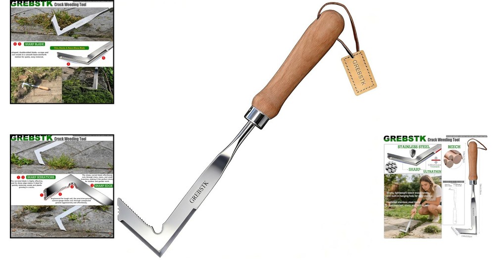 L-Shaped Crack Weeder Tool – Lightweight 13" Weeding Solution for Tight Spaces
