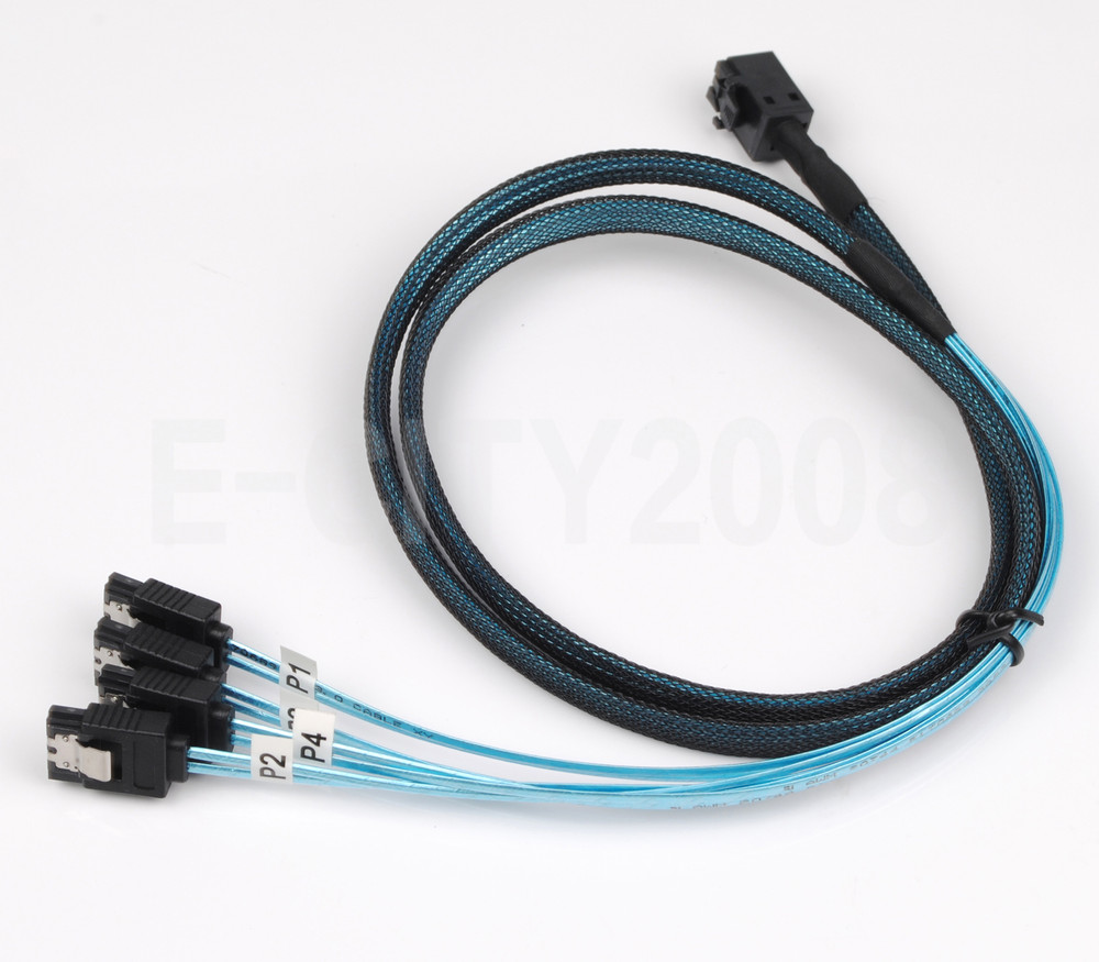 Mini SAS SFF-8643 to 4 SATA 7Pin Hard Disk 6Gbps Data Server Raid Cable 1M