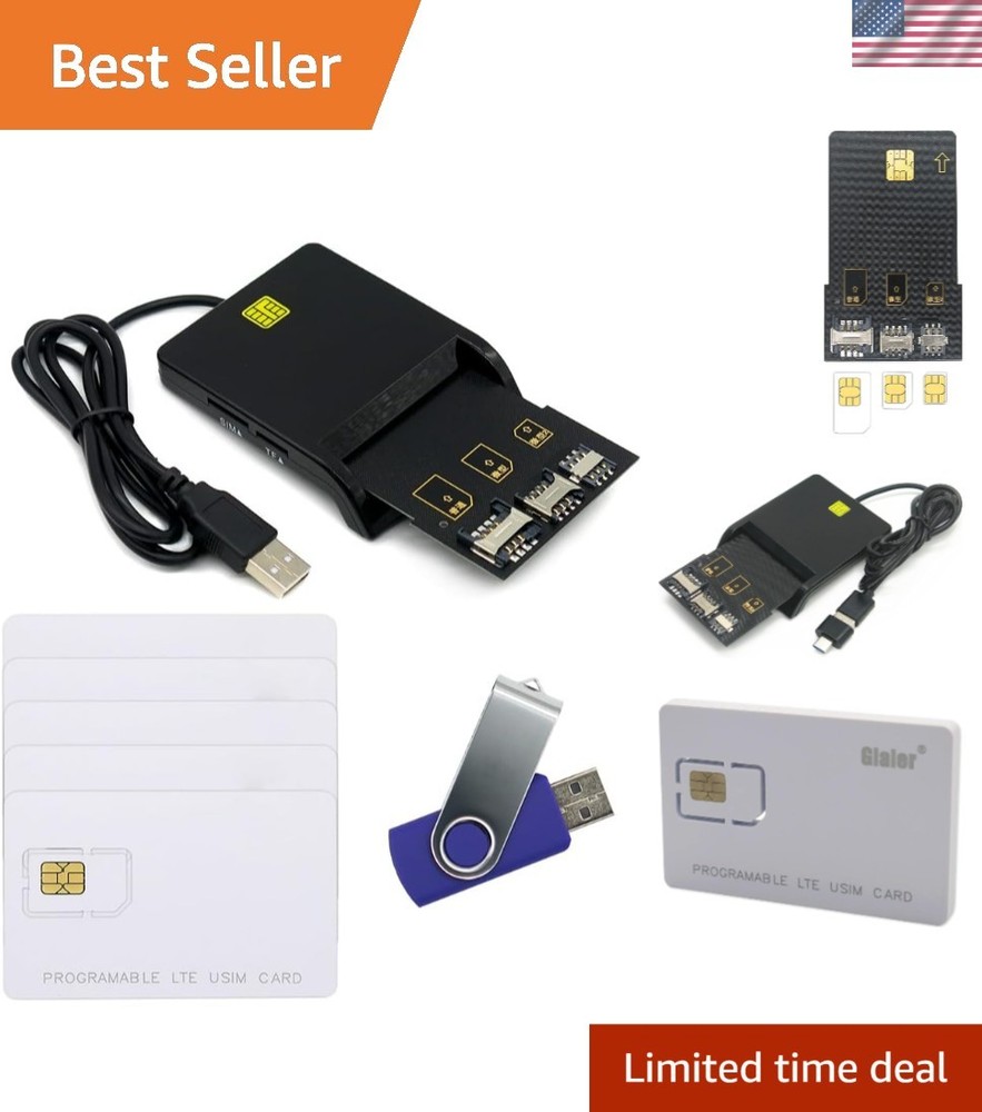 Versatile SIM Card Tools: LTE Programming Kit with 5 USIM Cards & Adapter